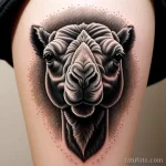 Camel tattoo in pointillism style tatufoto.com 052
