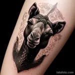Camel tattoo in pointillism style tatufoto.com 054