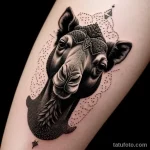 Camel tattoo in pointillism style tatufoto.com 055