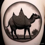 Camel tattoo in pointillism style tatufoto.com 056