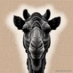 Camel tattoo outline in pointillism style tatufoto.com 057