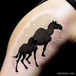 Camel tattoo outline in pointillism style tatufoto.com 059