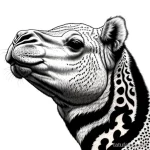 Camel tattoo outline in pointillism style tatufoto.com 061