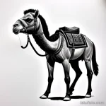 Comic book style camel tattoo sketch tatufoto.com 076