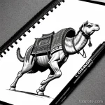 Comic book style camel tattoo sketch tatufoto.com 078