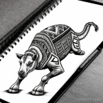 Comic book style camel tattoo sketch tatufoto.com 079