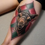 Comic book style camel tattoo tatufoto.com 075