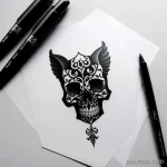 Dark gothic camel tattoo design tatufoto.com 099