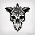 Detailed camel skull tattoo sketch tatufoto.com 101