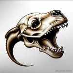 Detailed camel skull tattoo sketch tatufoto.com 104