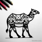 Geometric camel tattoo design tatufoto.com 127