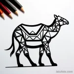 Geometric camel tattoo design tatufoto.com 131