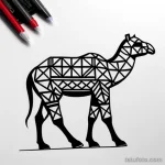 Geometric camel tattoo design tatufoto.com 133