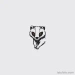 Minimalist badger tattoo with fine lines and negative space. tatufoto.com 03_10_24 06 19_67