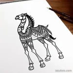 Neo traditional camel tattoo sketch tatufoto.com 148