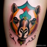 Neo traditional camel tattoo tatufoto.com 145