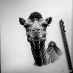 Pencil sketch of a camel tattoo tatufoto.com 164
