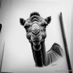 Pencil sketch of a camel tattoo tatufoto.com 165