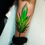 Realistic aloe plant tattoo design on the forearm tatufoto.com 004