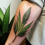 Realistic aloe plant tattoo design on the forearm tatufoto.com 009