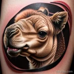 Realistic camel portrait tattoo tatufoto.com 169