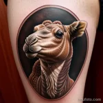 Realistic camel tattoo with intricate saddle tatufoto.com 180