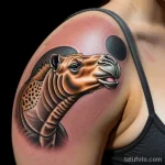 Realistic camel tattoo with intricate saddle tatufoto.com 182