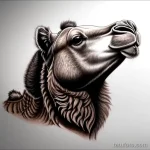 Sketch of a camel tattoo in hyper realistic style tatufoto.com 191