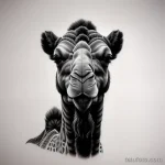 Sketch of a camel tattoo in hyper realistic style tatufoto.com 193