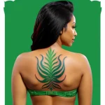 Stylized aloe tattoo with watercolor effects tatufoto.com 019