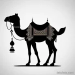 Surreal camel tattoo design with floating objects tatufoto.com 204