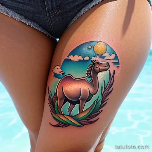 Surrealistic camel tattoo tatufoto.com 209