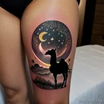 Tattoo of a camel in the night desert tatufoto.com 213