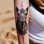 Tattoo of a camel with wind blown sand tatufoto.com 220