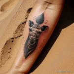 Tattoo of a camel with wind blown sand tatufoto.com 222