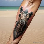 Tattoo of a camel with wind blown sand tatufoto.com 223