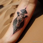 Tattoo of a camel with wind blown sand tatufoto.com 224