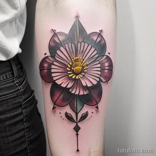 abstract carnation tattoo design tatufoto.com 001