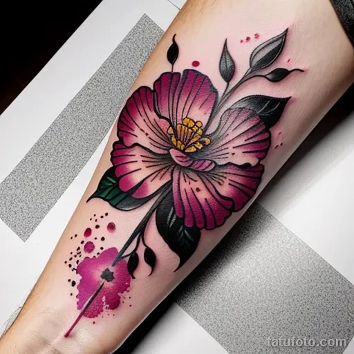abstract carnation tattoo design tatufoto.com 002