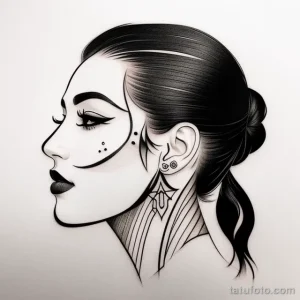 abstract face tattoo sketch tatufoto.com 002