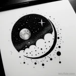 abstract moon and stars tattoo sketch tatufoto.com 003