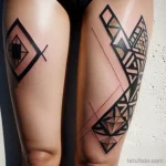 attractive woman with geometric tattoos on her leg tatufoto.com 018