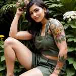 beautiful woman in a gardener s uniform tatufoto.com 026