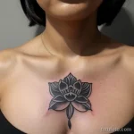 black carnation tattoo on the chest tatufoto.com 023