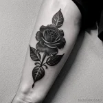 black carnation tattoo on the forearm tatufoto.com 026