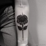 black carnation tattoo on the forearm tatufoto.com 028