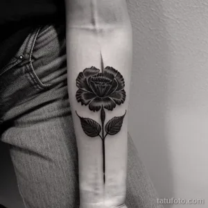 black carnation tattoo on the forearm tatufoto.com 028