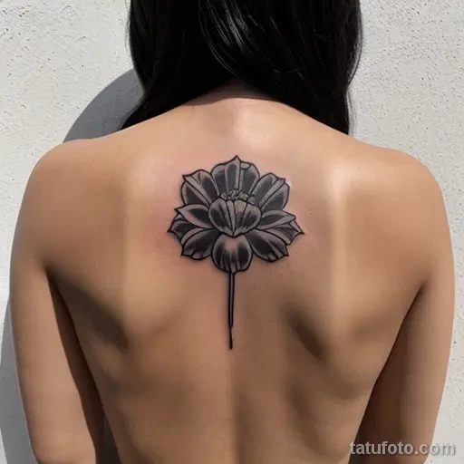black carnation tattoo on the lower back tatufoto.com 036