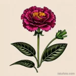 carnation and dagger tattoo sketch tatufoto.com 075