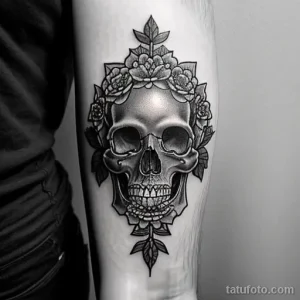 carnation tattoo design with a skull in the backgr LYAVS291 tatufoto.com 169